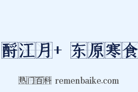 酹江月+东原寒食是什么意思的图片